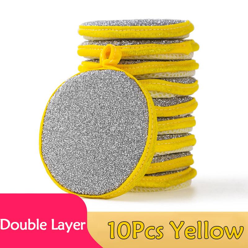 5/10Pcs New Double-sided Dishwash Sponge Dishwash Brush Pot Scouring Pad Home Clean Dishwash Towel Reusable Kitchen Clean Tool