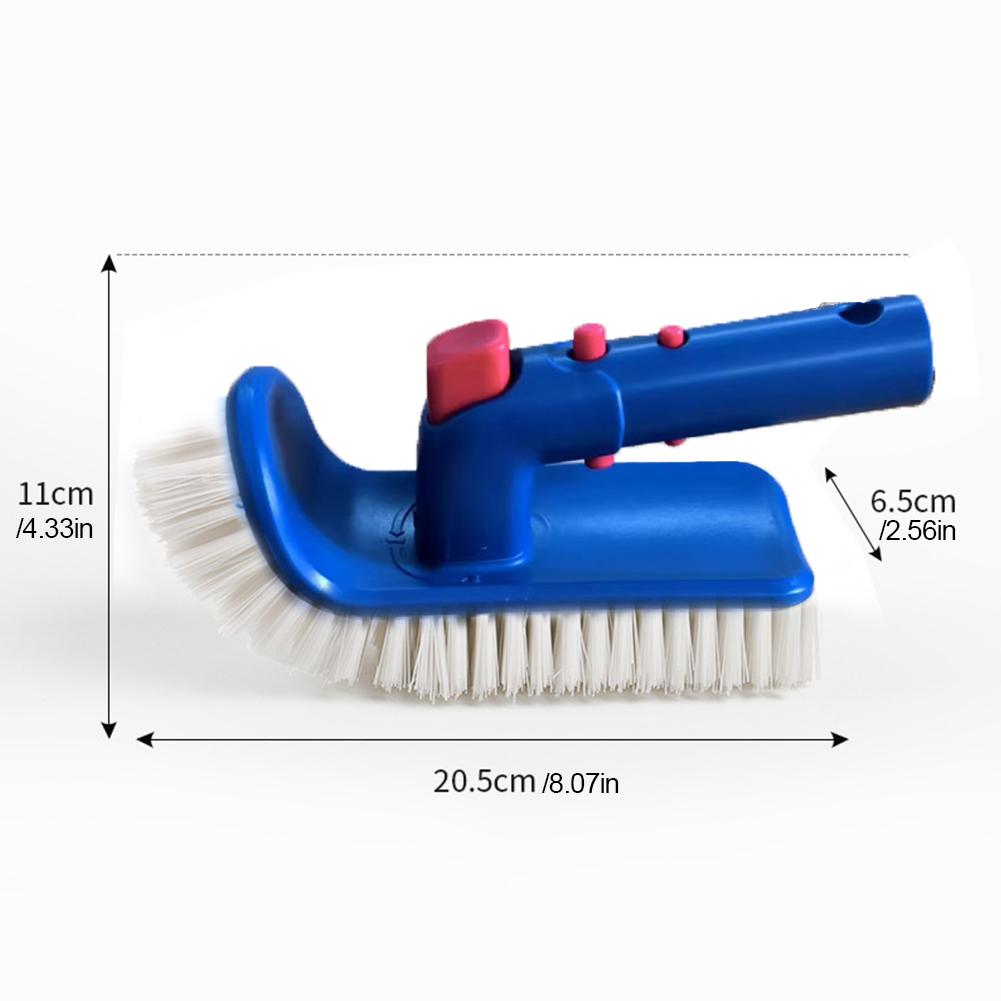 Pool Brush Pool Corner and Stair Brush Curved End 180 Degree Rotating Pool Cleaning Brush for Inground & Above Ground Pool