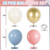 For Boho Themed Celebration Balloons- 35PCS 12 Inch Dusty Blue And Pink Gender Reveal Party Set