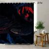 2D Flat Naruto Anime Sasuke Uchiha & Orochimaru Purple Flame Print Waterproof Shower Curtain For Bathroom Decor