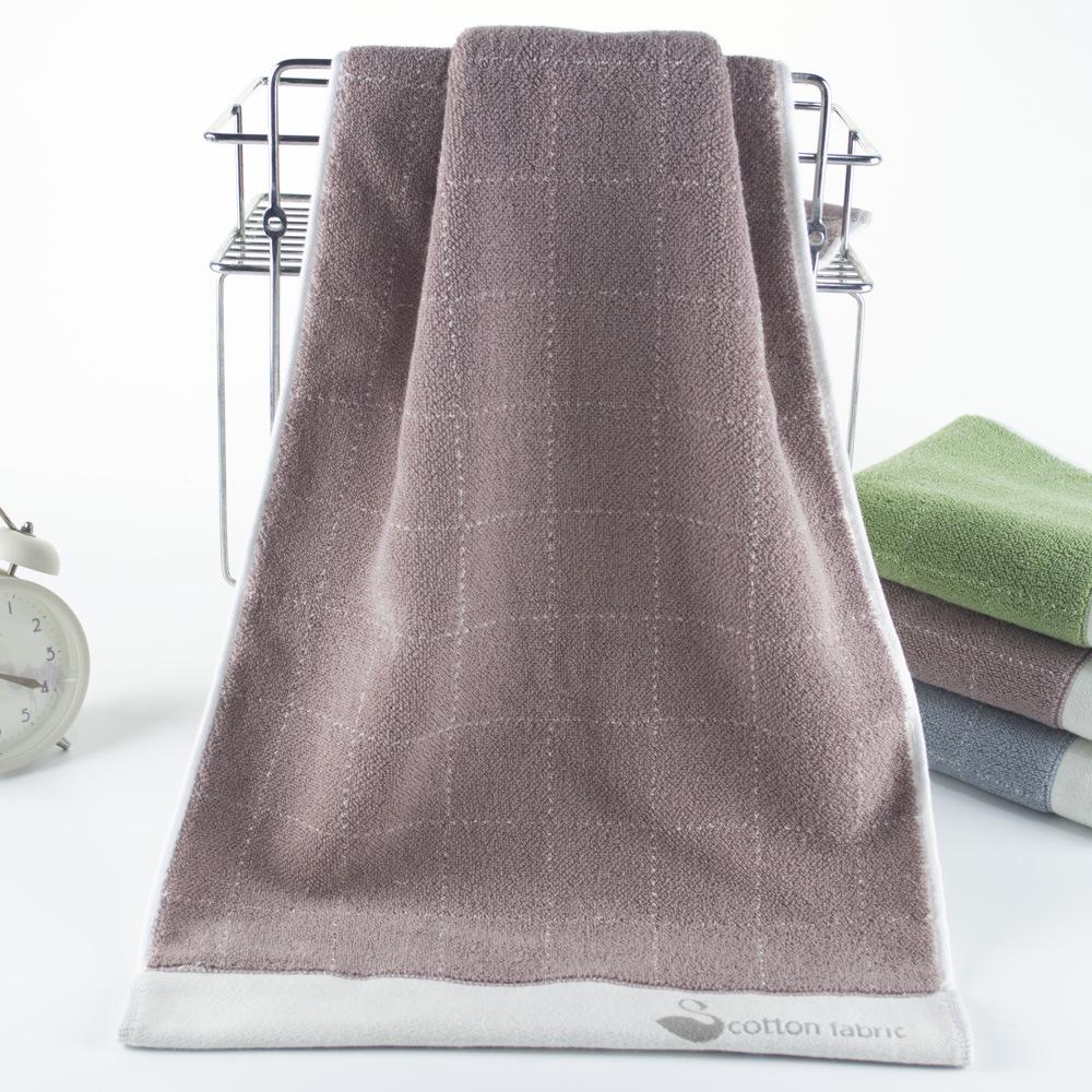 Soft Absorbent Plaid Cotton Face Wash Towel – Home Gift with Strong Water Absorption 34x74 cm
