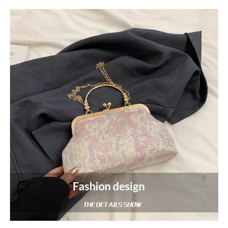 Chinese Style Handbag Embroidery Evening Bag Retro Single Shoulder Crossbody Bag Ladies Shell Bag