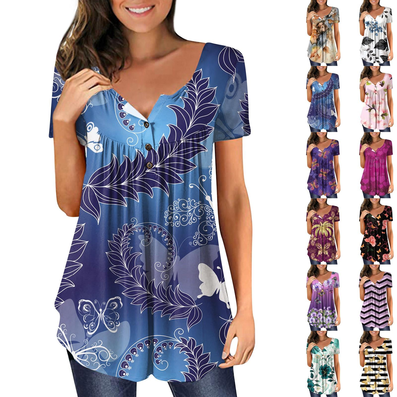 

Женская модная повседневная свободная футболка с коротким рукавом и круглым вырезом с принтом