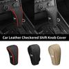 Car Checkered Non-slip and Durable Leather Gear Shift Protector For Volkswagen VW Scirocco Jetta Beetle Golf Passat PONVTG0 Polo Touran