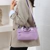 Solid Color Nylon Shoulder Bag Zipper Small Square Bag Casual Canvas Crossbody Bag  Girls/boys