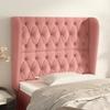 Vidaxl Wingback Headboard, Pink, 93X23X118/128 Cm, Velvet