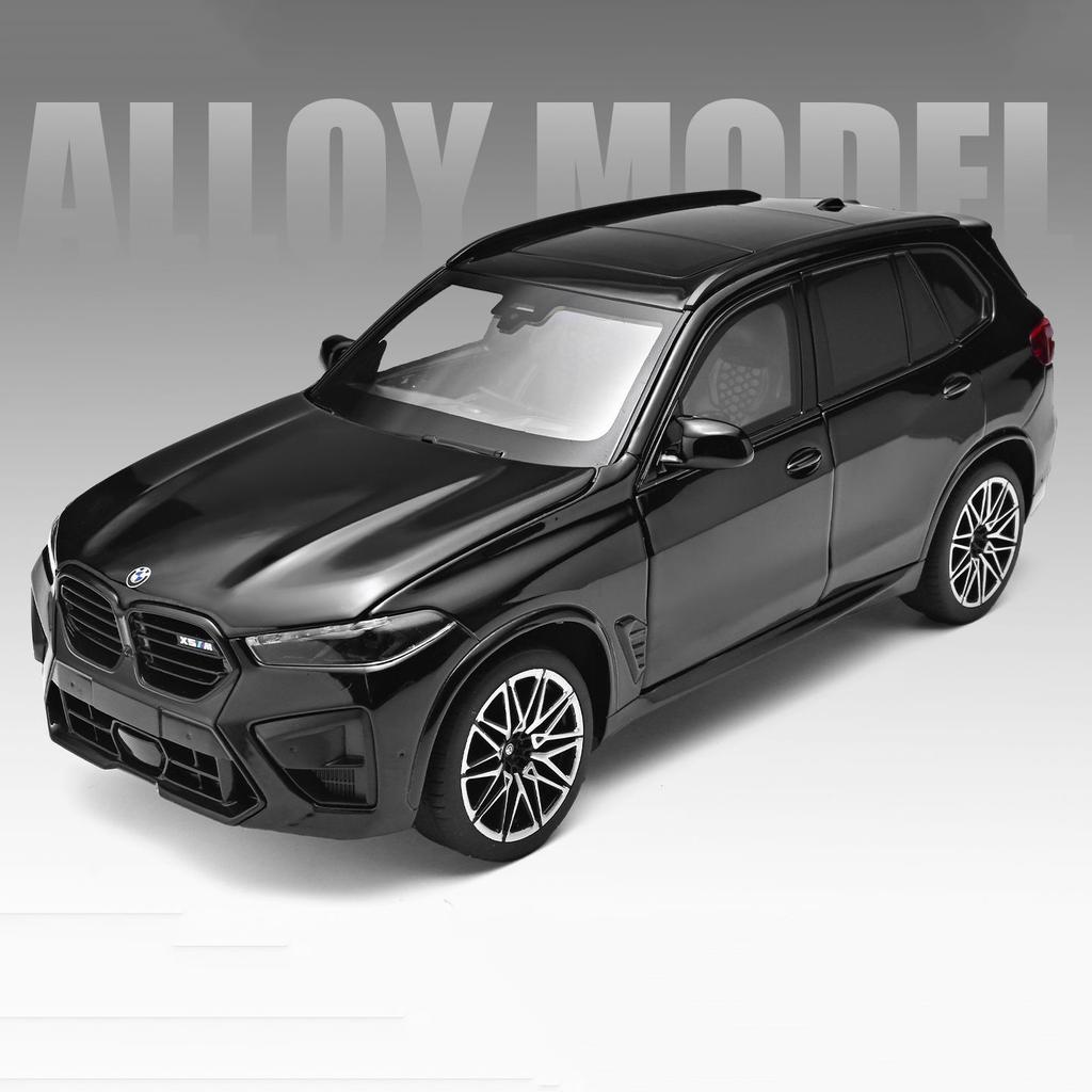 1:24 BMW X5M X5 F95 Mpower SUV Alloy Car Model Sound and Light Pull Back Children's Toy Collectibles Birthday Gift