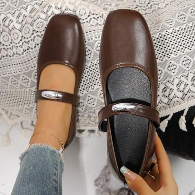 Damen Freizeit flache Schuhe Runde Zehenpartie Große Größen Loafer Schuhe Retro Mary Jane Kleiderschuhe Damen Einfarbig Bequem Sneaker Damen
