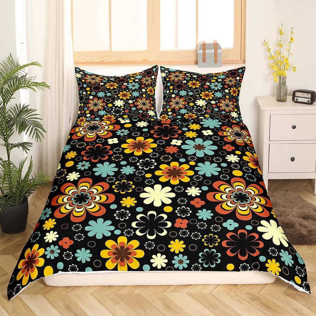 Pastellrosa Hibiskusblüten Bettwäscheset Romantische Blüten Bettbezug Althea Floral Steppdeckenbezug Blau Polyester Steppdeckenbezug