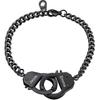 ChainsHouse Bracciale Link Manette per Uomo Donna, Oro 18K/Metallo Nero/Acciaio Inossidabile Biker Catena a Maglie Cubane Amicizia Migliori Amici Bracciali Statement