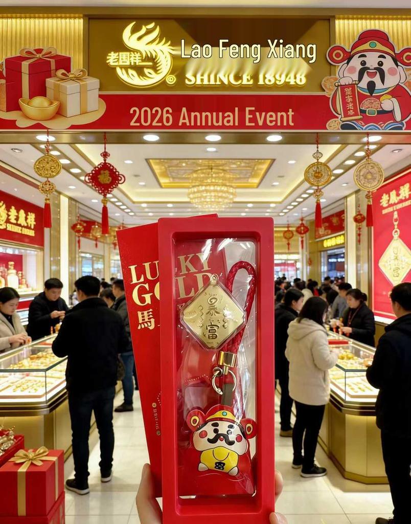 2026 24K Gold Money Keyring: Golden Princess Horse Pendant with Auspicious Words - Mobile Phone Charm Gift