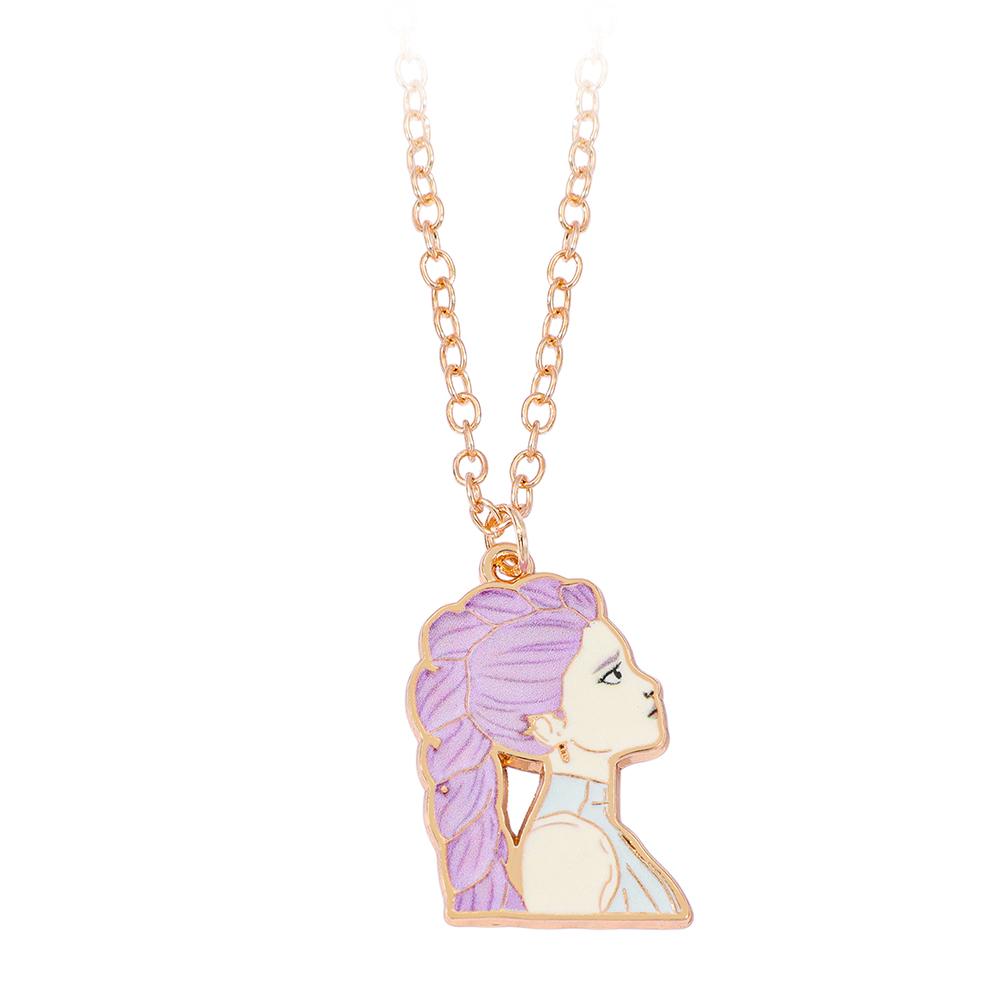 Girls Anime Kpop Demon Hunters Derpy Tiger Lumi Jinu Cartoon Character Pendant Necklace Fashion Hanging Jewelry Birthday Gift