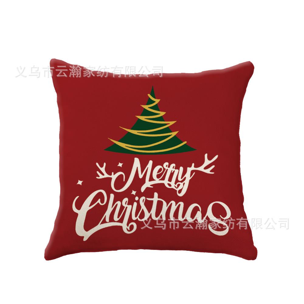 

Новая наволочка из льна с цифровой печатью на Рождество, снежинки, Санта Клаус 45Cm single-sided pillowcase