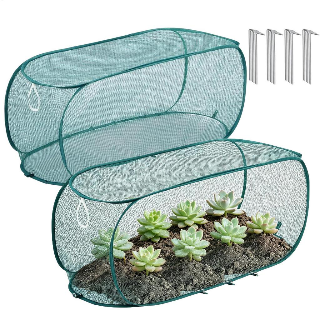 2pcs Pop-Up Planting Fruit And Vegetable Protective Cover Insect And Bird Barrier Netting Flower Cover Protective Netting