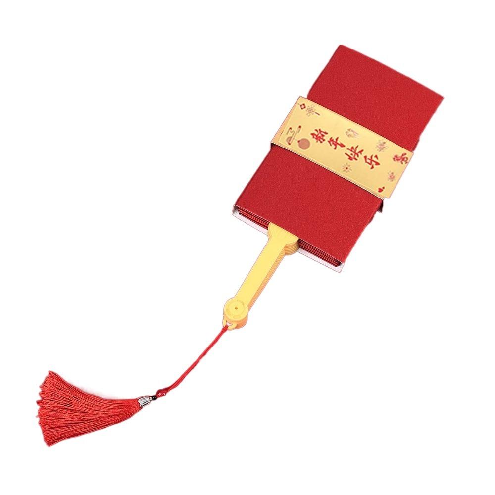 Traditional Fan Design Red Envelope 6/8/10 Cards Frosted Spring Festival Red Wallet Blessing Paper Hongbao