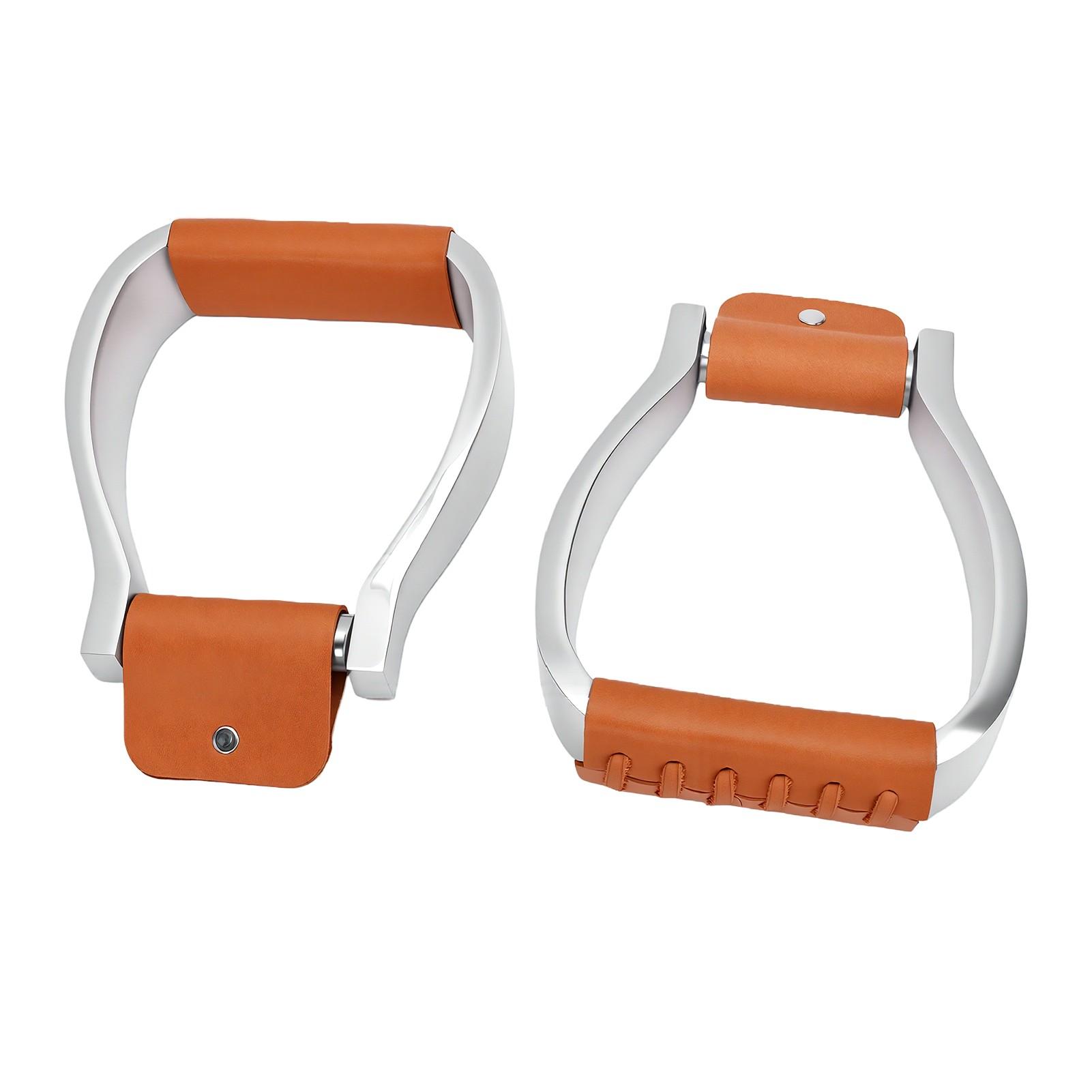 1 Paar Gegraveerde Paardrijbeugels Ergonomische Antislip Gegraveerde Schuine Beugels Paardrijbenodigdheden Bruin
