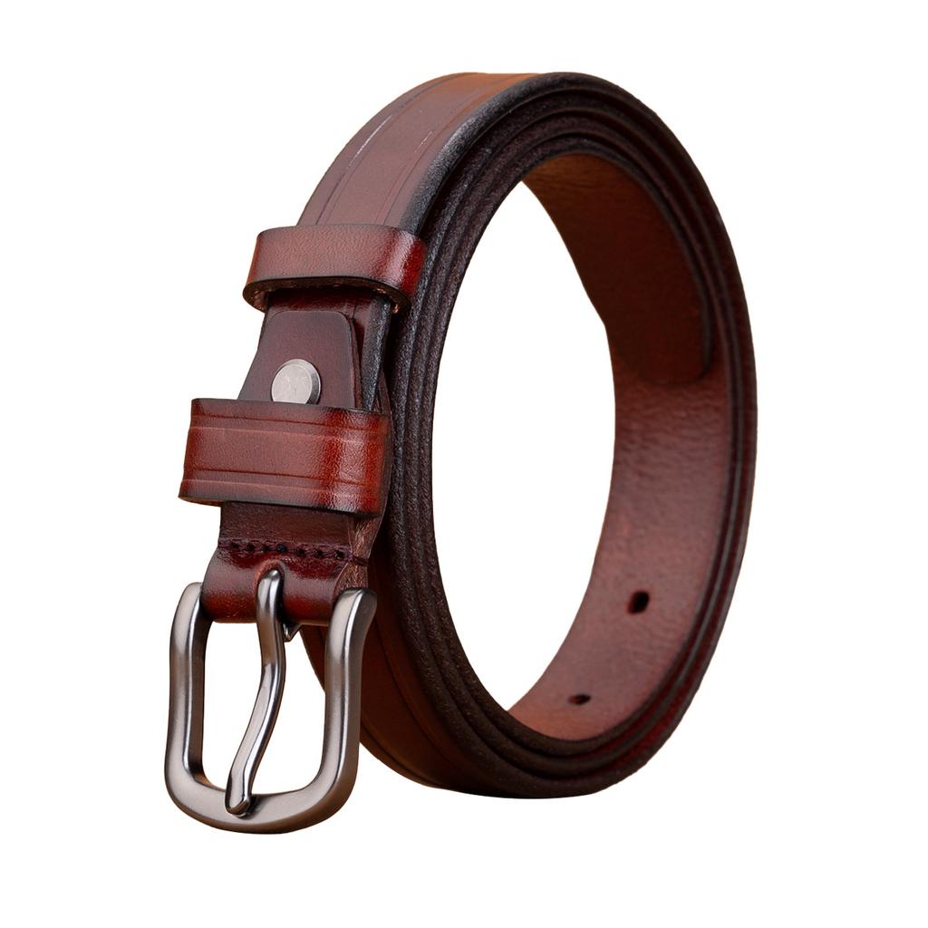 Retro Belt First Layer Cowhide Genuine Leather Versatile Tree Paste Leather Pin Buckle Belt Middle-Aged And Young Men'S Belt