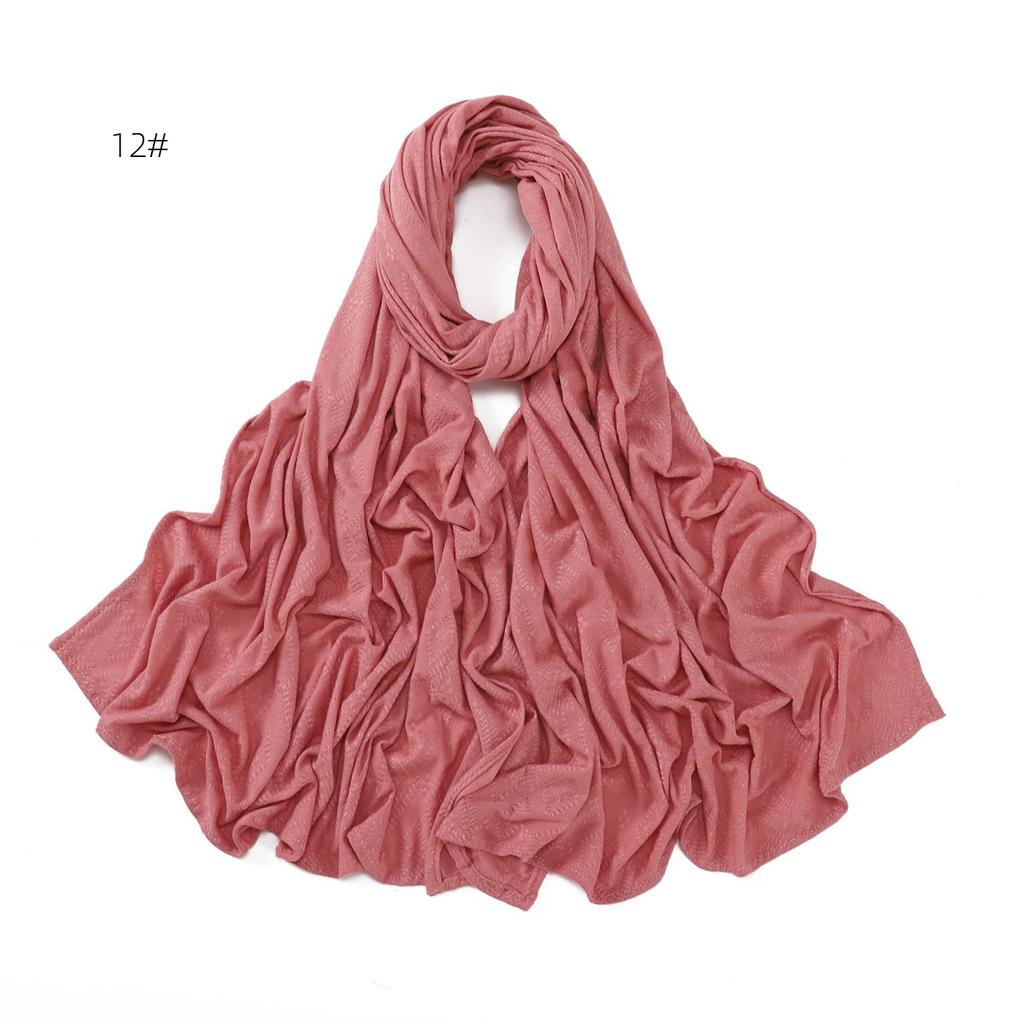 New Jacquard Flower Cotton Hijab Scarf For Women Bandana Long Shawl Headband Head Wraps Ramadan Turbans Luxury Brand 170*70cm