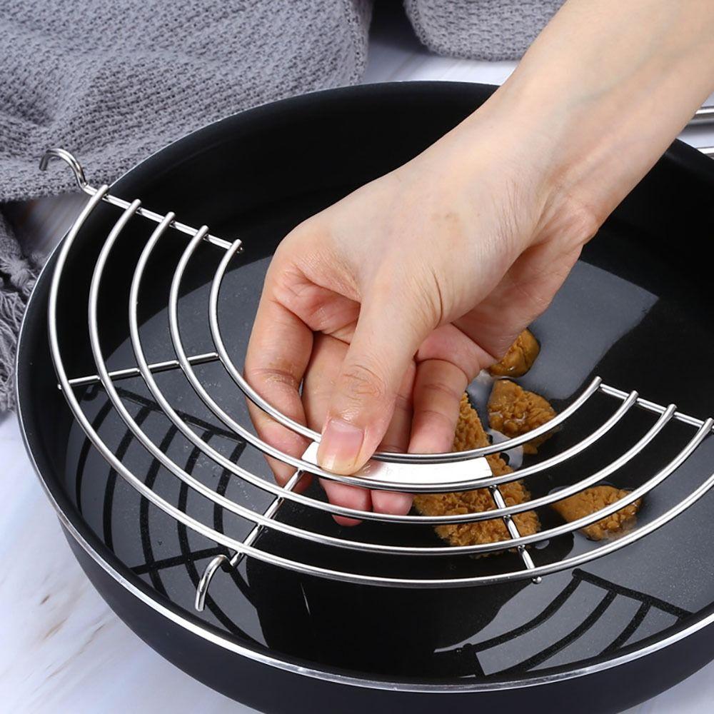 Stainless Steel Hot Pot Rack Simplicity Steaming Rack Strainer Durable Oil Drain Rack  Kitchen