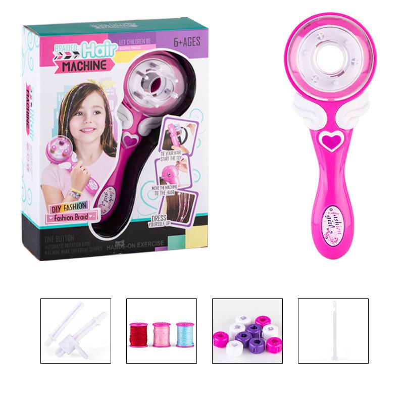 Role-Playing Braiding and Rhinestone Hair Machine Toy for Kids
