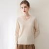Women's 100% Pure Cashmere V-Neck Long Sleeve Pullover Sweater for Spring and Autumn.
