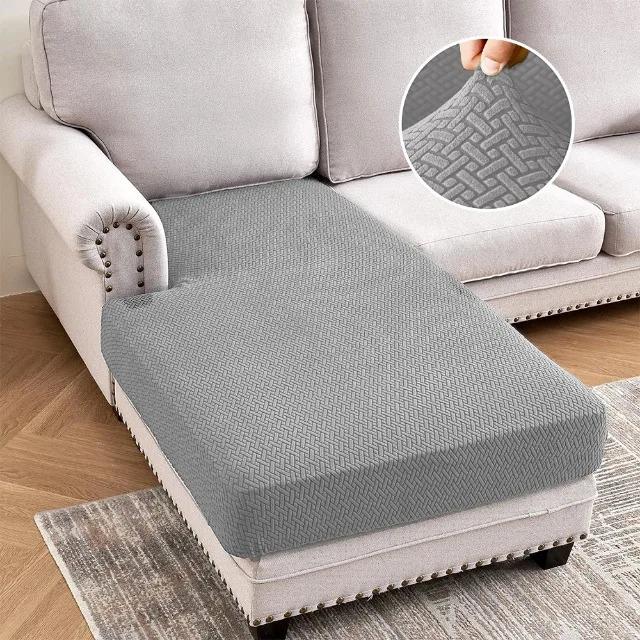 

Жаккардовые эластичные чехлы на подушки дивана, мягкие однотонные чехлы на сиденье дивана для дома, отеля, моющиеся, эластичные, L-образные, для защиты мебели Plus Size3(L)-1pc светло-серый