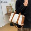 Korean Fashion Canvas Bag Korean Instagram Large Capacity Handheld Bag Women Commuter Shoulder Crossbody Tote