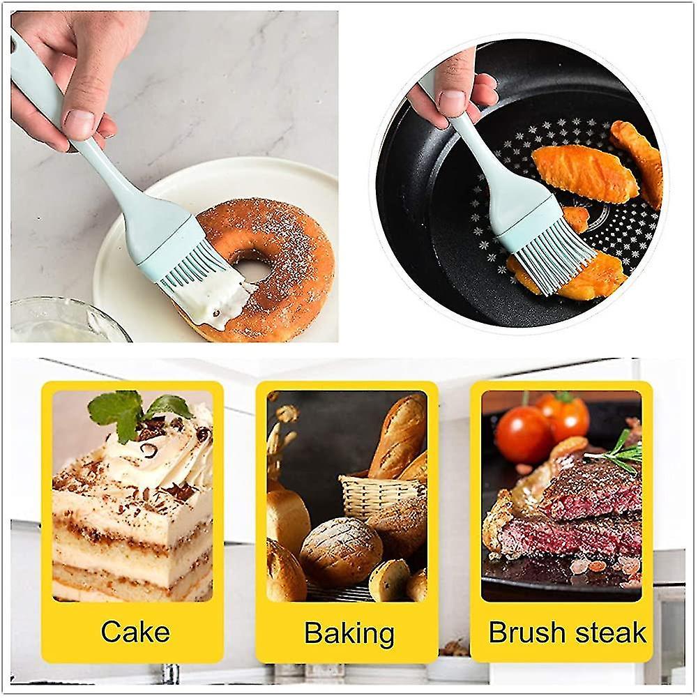 Pastry Brush Set, 3-piece Baking Set With Dough Scraper And Oil Brush, Silicone Gift