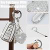 Key Fob Cover with Diamond Keychain Car Key Holder Compatible with Toyota 2018-2024 Highlander RAV4 Camry Avalon C-HR Corolla GT86 Smart Key