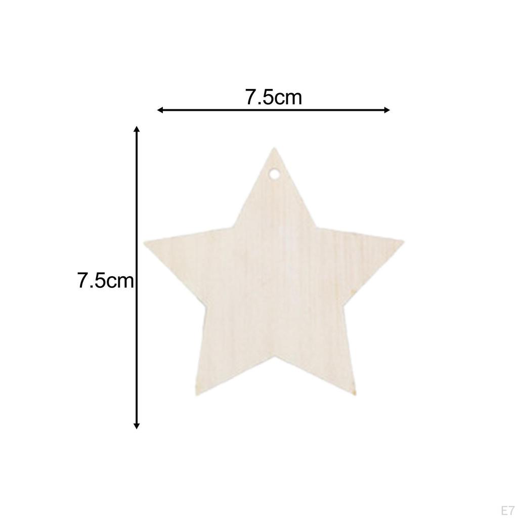 10 Pieces Christmas Tree Decoration Pendant Xmas Decor Blank Wooden DIY Craft Gifts Ornaments for