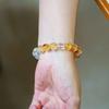 10Mm Premium Natural White Crystal Citrine Design Contrast Color Bracelet Bracelet
