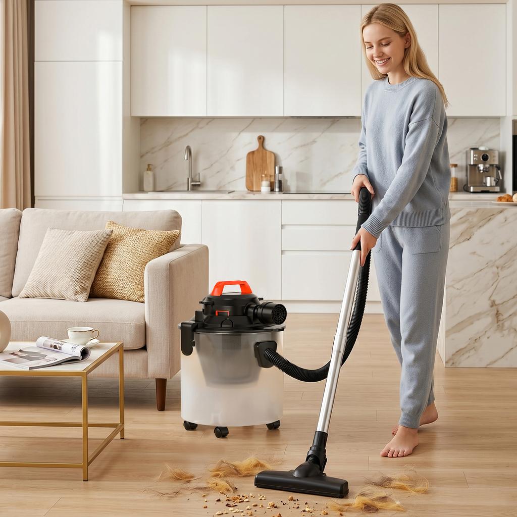 Nass-Trocken-Blasen 3-in-1 Staubsauger, 25L 2500W, 6,5 Spitzen-PS, Edelstahl, tragbar für Haus, Werkstatt, Autoaufbereitung