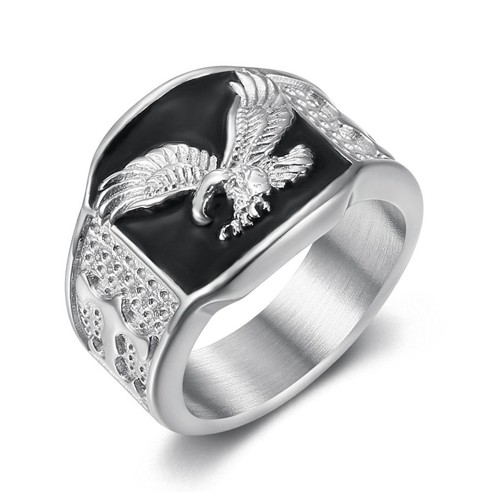 

Domineering Gold Color Stainless Steel Eagle Rings for Men Classic Ring Hip Hop Rock Party Jewelry Gift 7 серебряный