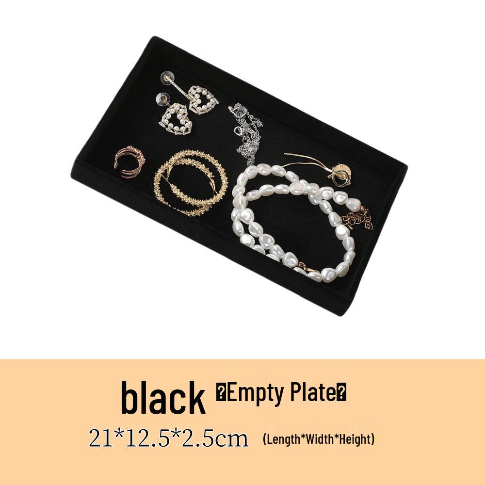 Velvet Jewelry Organizer Tray with Dividers for Necklaces, Earrings, and Rings