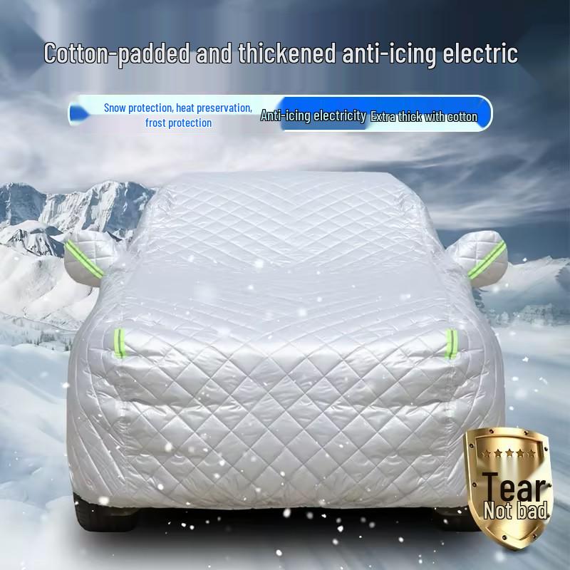 

Hail & Sun Protection Quilted Car Cover with Added Cotton - Rain, Snow, Heat & Antifreeze Shield Thickened Anti-Freeze Version