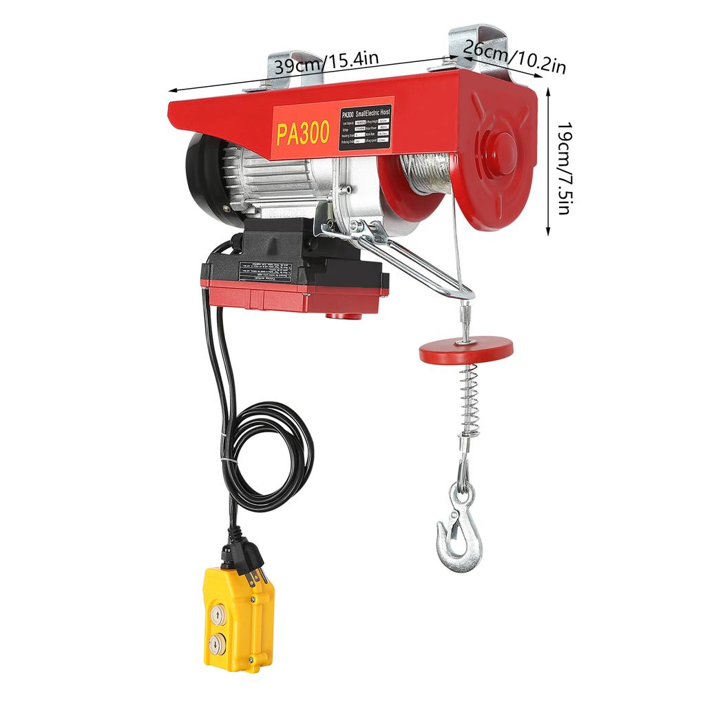 Elektrischer Hebezug 660LBS Mit Drahtloser Fernbedienung & Einfach-/Doppelstrang Elektrische Winde, Stahl Elektrischer Lift, Elektrischer Hebezug