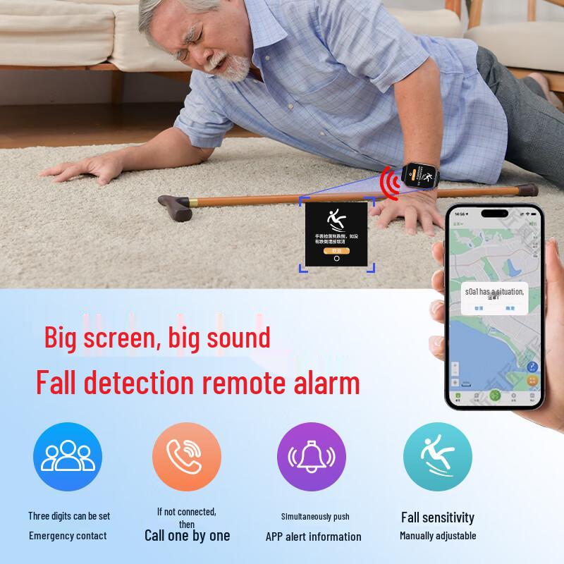 Miao Yisheng E Elderly Smartwatch with GPS & Health Monitoring (CN Version)