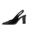 Women S Pointed Toe Block Heel Backless Buckle High Heels Fashionable Versatile Shoes