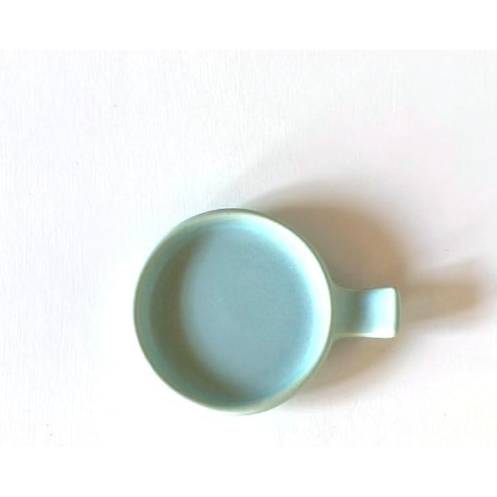 Handled Round Spoon Rest, Bean Dish, Chopstick Rest, Turquoise Blue Matte