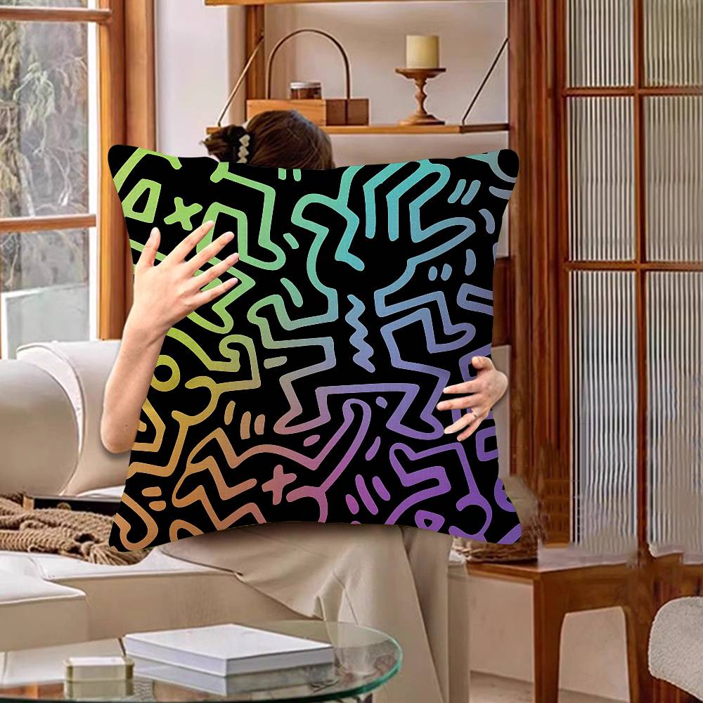 

K-Keiths H-Haring Cushion Cover Pillow Cover Decor Pillowcase Printed Cushion Case For Couch 30cmx30cm