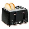 4-Slice Toaster with 7 Browning Levels, High-Lift, Reheat/Defrost/Cancel, 1860W, Black with Honeycomb Structure