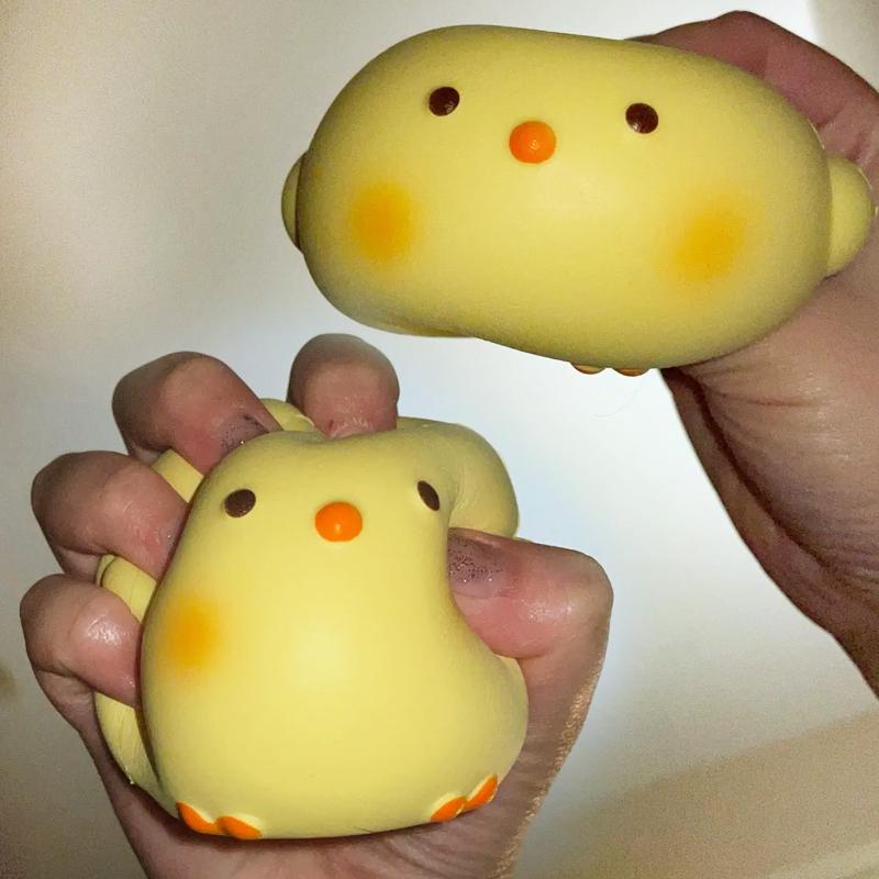 2pcs Fidget Toy Cute Chick Slow-Rising Stress Relief Sensory Squishy Toy Funny for Adults Anxiety ADHD Autism Relief Kids Gift