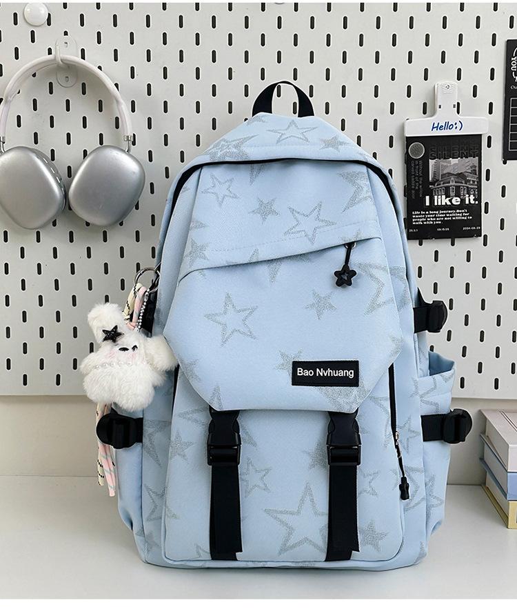 Schoolbag Niche Ins Wind Large Capacity Multi-pocket Backpack High Value Backpack Junior High School Ultra-light and Thin Student Schoolbag