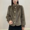 Warm Thickened Short Mink  Coat Long Sleeve Stand Collar Versatile Autumn Winter Outerwear