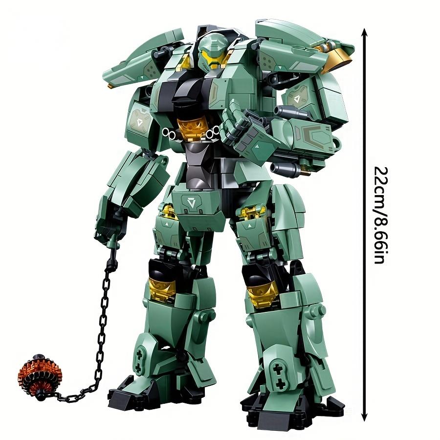 Green Warrior Robot With Chain Hammer Building Blocks Toy Model Boy Gift