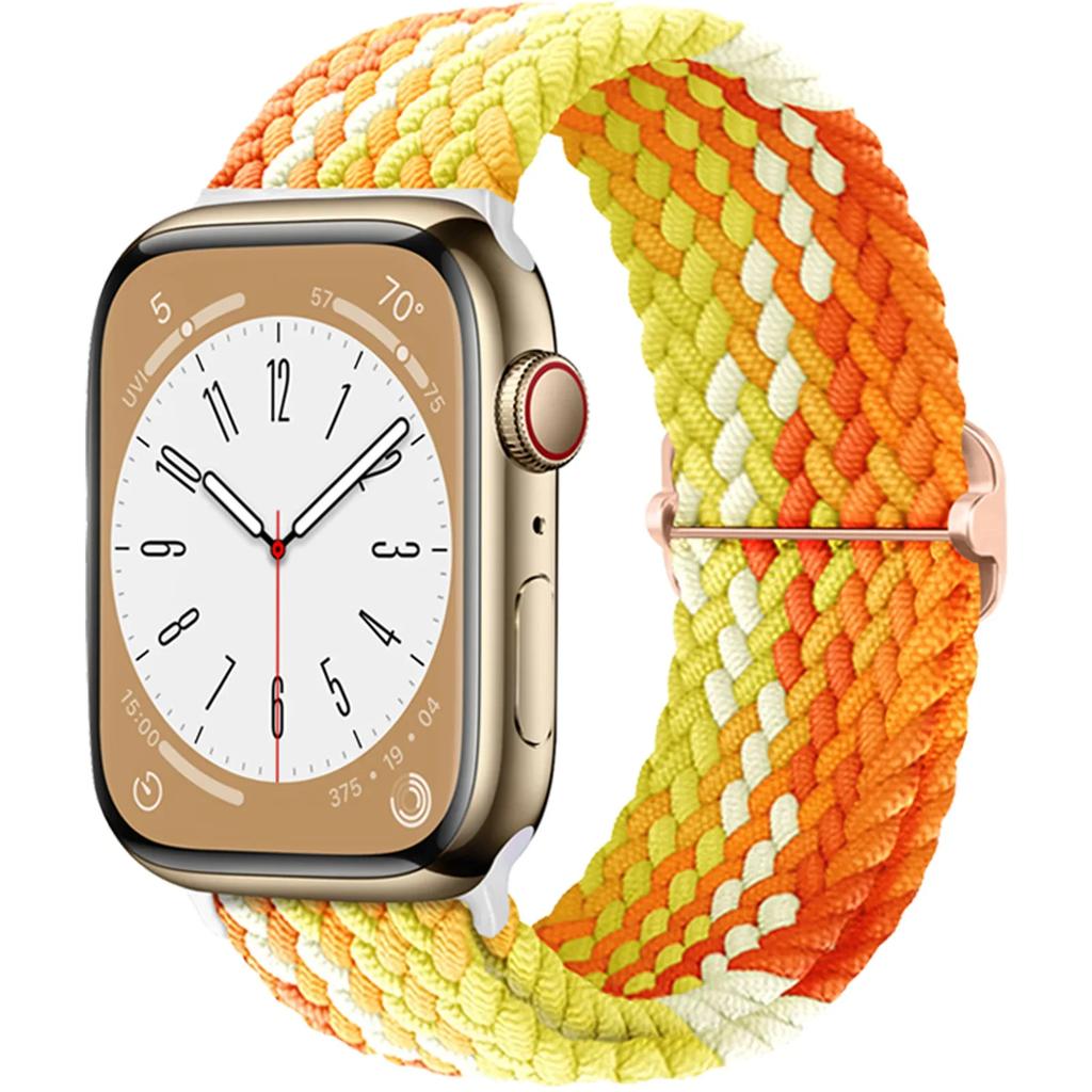 Braided Loop Strap For Apple Watch Band 42/46mm 45/41mm 38/40mm 44mm 49mm Nylon Solo Bracelet iWatch series 10 9 se 8 7 6 Ultra2
