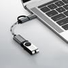2Pcs Type C 2 In-1 OTG Transfer Wiring Adapter Electronic Transfer Connector USB3.0(Gray )