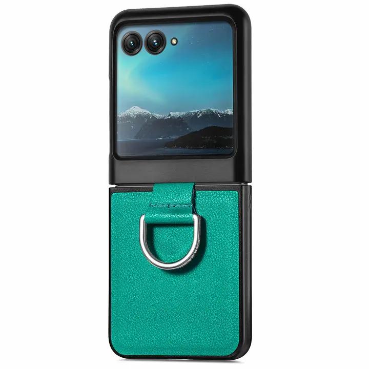 Für Motorola Razr 70 60 50 40 Ultra 5G Faltbare Rückseite Ring Bumper Capa Moto Razr 70 Plus Hülle Razr+ 60 Ultra Stoßfeste Abdeckung Razr 70 grün