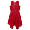 Kids Girls Lyrical Modern Contemporary Dance Dress Ballet Leotard Dress Cut Out Front Backless Mesh Tulle Skirt