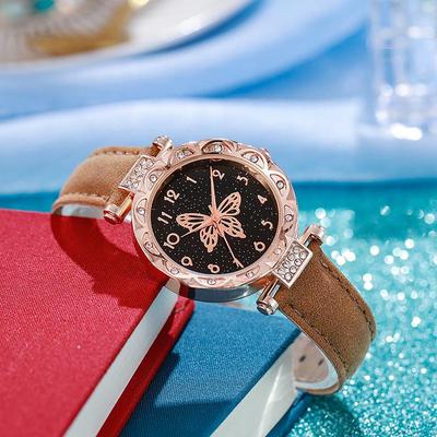 Eenvoudig Vlinder Kwarts Modehorloge voor Dames
